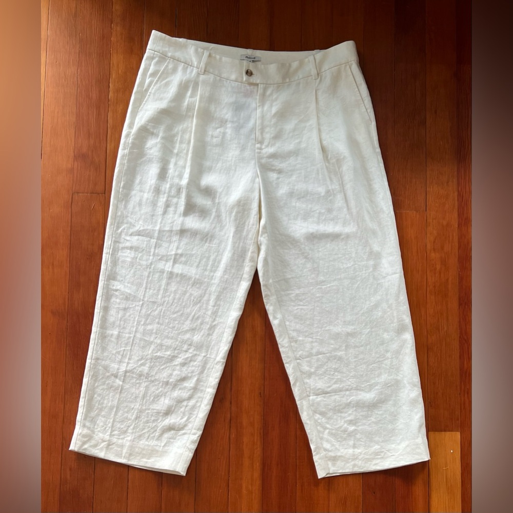 NWOT Madewell The Plus Harlow Wide-Leg Pant in 100% Linen- Size 18W - White